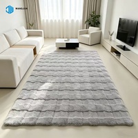 Tapis à poils longs pour salon et chambre, antidérapant, doux, jacquard, tapis sculptés, tapis de sol, décoration intérieure
