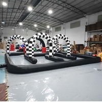 Piste de voiture tamponneuse de couleur personnalisée bâche en PVC piste de course gonflable voiture tamponneuse gonflable site pour les ventes