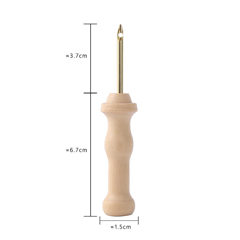 5-NEW 3..5mm Stainless steel needle with wooden handle