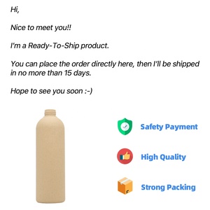 500Ml Tròn Vai Sinh Thái Thân Thiện Phân Hủy Sinh Học Mỹ Phẩm Container Rơm Lúa Mì Dầu Gội Đầu Nhựa Bơm Chai - Product Image 3