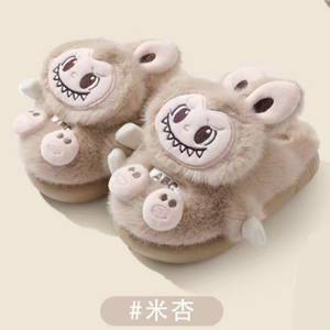<span class=keywords><strong>Chaussons</strong></span> d'hiver pour enfants très vendus, pantoufles en peluche de lapin pour filles et pantoufles en polaire à dos fermé pour garçons - Product Image 6