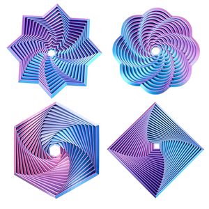 Lot de 4 jouets anti-stress imprimés en 3D : Tour de radis, Étoile, Fleur, Hexagone, Carré – Jouet sensoriel pour soulager le stress, Cadeau de Noël et d'anniversaire - Product Image 6