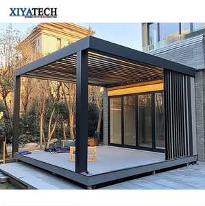 XIYATECH di lusso all'aperto feritoia sole tende <span class=keywords><strong>Patio</strong></span> terrazza impermeabile Gazebo elettrico bioclimatico con feritoia pergolato in alluminio - Product Image 5