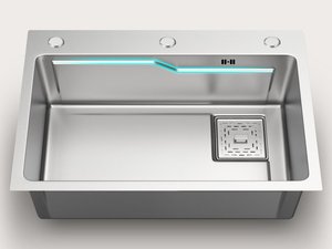 Évier de cuisine à cuve unique en acier inoxydable 304, épaissi de 5 mm, pour le lavage des légumes et de la vaisselle, avec robinet de cuisine extractible en laiton - Product Image 6