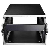 Flight case en aluminium 6U Race Parts T-6MR vertical 10U avec chargement par le haut incliné pour table de mixage DJ professionnelle, prêt pour le transport, pour usages spécifiques
