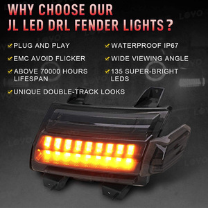 ไฟใหม่สำหรับรถ Wrangler <span class=keywords><strong>JL</strong></span> ปี 2018-2019 ไฟวงแหวน 12V 6000K แบบไหล ไฟเลี้ยว ไฟตัดหมอก ไฟเดย์ไลท์ - Product Image 5
