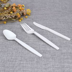 Ensemble de couverts biodégradables et compostables de haute qualité, écologiques, en PLA, pour la vente en gros (fourchette, couteau, cuillère à thé) - Product Image 3