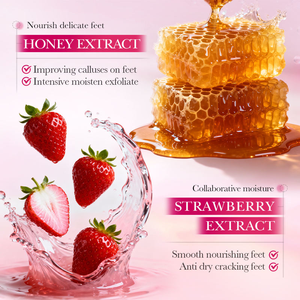 Mascarilla Exfoliante para Pies con Queso Donut, Niacinamida y Aroma a Fresa, Hidratante, Nutritiva e Iluminadora para Otoño e Invierno - Product Image 4