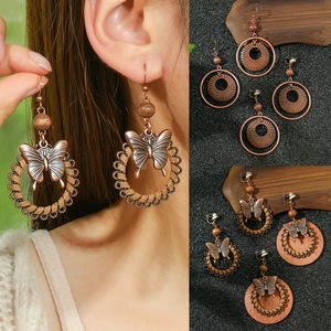 Butterfly <b>Drop</b> Earrings Antique <b>Bronze</b> Plated Bohemia Style Women's Fashion Dangle Earrings - Product Image 1