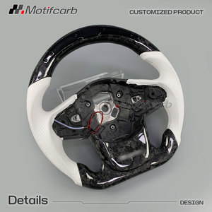 Volante Personalizado de Fibra de Carbono Forjado Negro con Empuñaduras de Cuero Blanco para Toyota GR Supra Coupé A90 A91 3.0 2.0 2018-2026 - Product Image 3