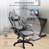 Chaise de bureau et de jeu S5Electric Racing en cuir, pliable, extensible, avec vérin à gaz 4 positions, pivotante, dossier ergonomique