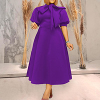 Robes d'église tendance, robes décontractées élégantes pour femmes, manches longues, col carré, robe de bureau pour femme, robes africaines pour femmes