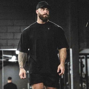 Vente chaude T-shirt de gymnastique à manches courtes 100% coton Logo personnalisé plusieurs tailles échantillon d'usine disponible - Product Image 2