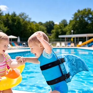 Ailerons de natation Shark Fin pour enfants, <span class=keywords><strong>bouée</strong></span> de natation réglable en EVA, aide à la natation imperméable pour piscine - Product Image 1