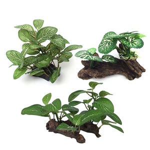 Decorazioni in Plastica per Acquario: Tartaruga <span class=keywords><strong>d</strong></span>'<span class=keywords><strong>Acqua</strong></span> Artificiale, Piante e Paesaggio con Legno Affondato in Resina - Product Image 1