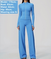 Sunquest Dames Yoga Sport 2-delige Set Ritsjas Wijde Pijpen Broek Gym Pilates Running Fitness Kleding Activewear Sets Op Maat