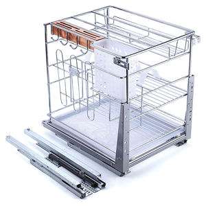 TKK Design moderne en acier inoxydable à arrêt progressif panier de cuisine polyvalent en fil de fer coulissant dans les armoires - Product Image 5