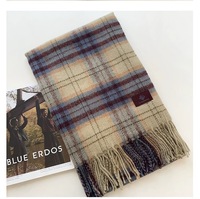 Écharpes à carreaux personnalisées en gros avec marque privée ODM – Écharpes douillettes automne-hiver, couvertures tricotées à carreaux, vente en gros directe usine