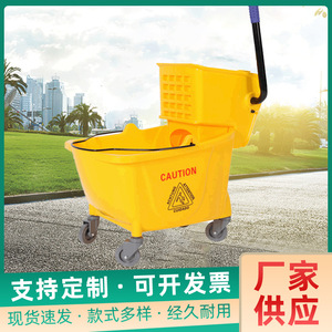 Chariot de nettoyage ménager avec essoreuse, chariot essoreur épaissi, seau essoreur manuel pour hôtel, seau à serpillière, seau pour chariot de nettoyage - Product Image 5
