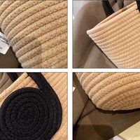 Sac à main d'été en coton tricoté à double poignée pour femmes Accessoires de plage Sac de plage en coton pour femmes