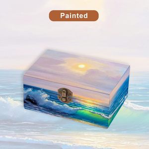 Tùy chỉnh chưa hoàn thành món quà bằng gỗ Craft Box với bản lề Nắp thân thiện với môi nghệ thuật dân gian trang trí nội thất - Product Image 3