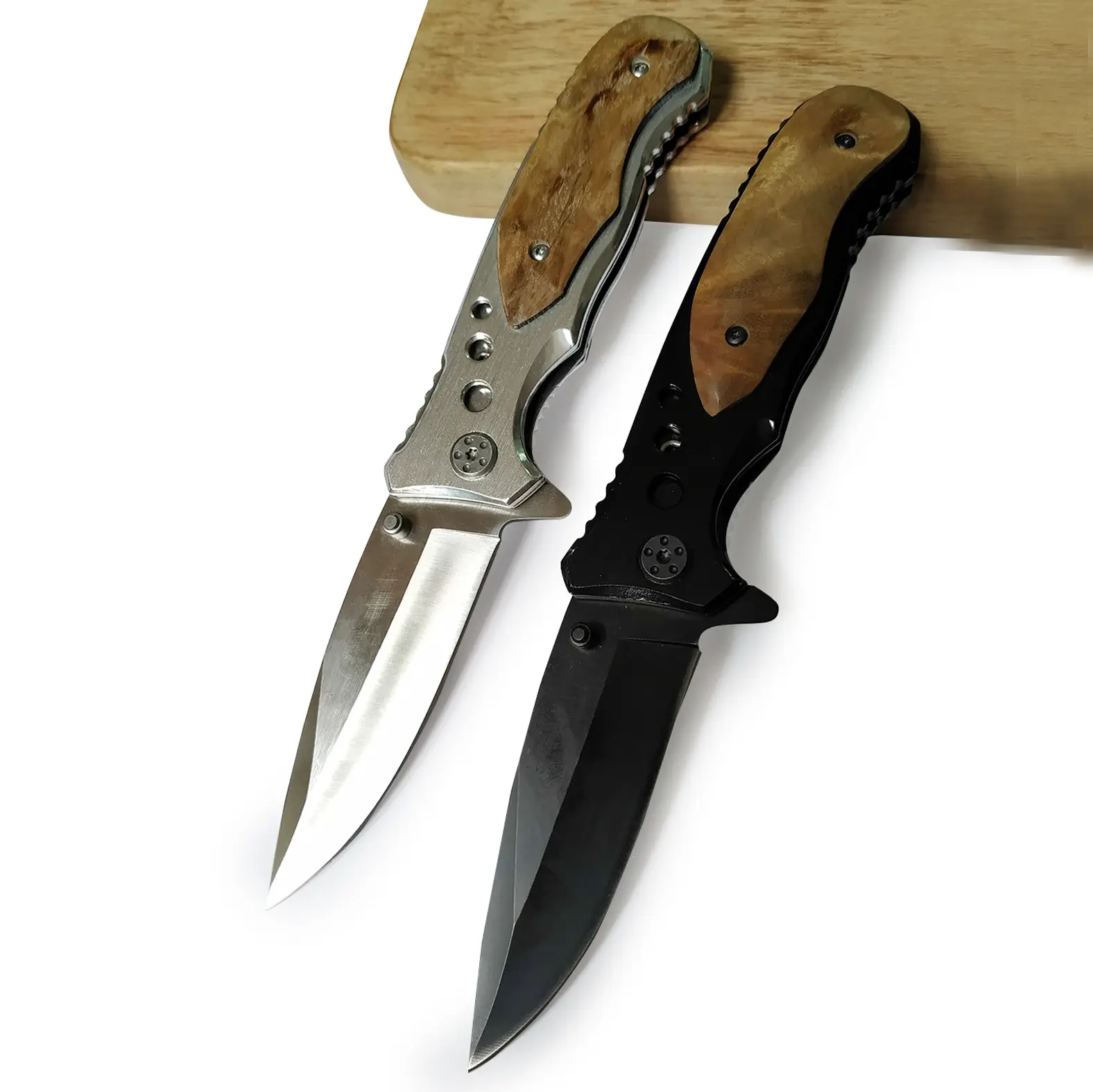 Cuchillo de bolsillo con mango de madera para regalo de supervivencia, navaja Amazon plegable, superventas, 2021