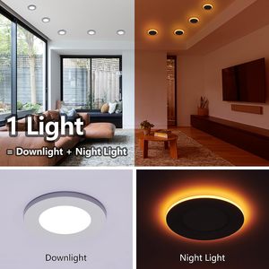 Đèn âm trần 4 inch đổi màu 12W <span class=keywords><strong>LED</strong></span>, 810 Lumen với chế độ đèn ngủ, RGB & ánh sáng ban ngày 5000K có thể điều chỉnh độ sáng - Product Image 4