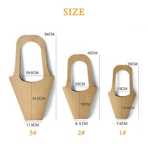 Borsa per carte di carta Kraft stile coreano di san valentino fiori e piante Bouquet Tote Bag semplice letteratura e arte - Product Image 2