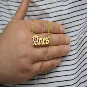 Collar de acero inoxidable con las letras del alfabeto inglés, gargantilla de acero inoxidable - Product Image 4