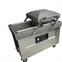 Machine d'emballage sous vide à double chambre en acier inoxydable 500PD, facile à nettoyer, scelleuse alimentaire commerciale, pour usine et magasin