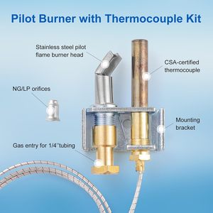 Kit Unità Pilota per Fornace a Gas 1820-009 Compatibile con ROBERTSHAW PG9A25, PG9A19, PG9A42JTL020, PG9A01 90 °   Flam di Destra - Product Image 2