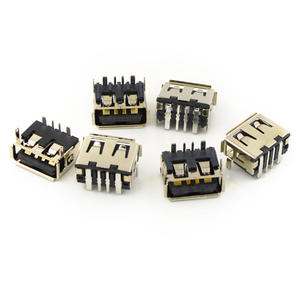 Prise USB 2.0 Type A, Série AF, Profil Bas 10,0 mm 4 Broches, Patins de Soudure Arrière + Traversée de Trou, Façade Plate, Courant Élevé - Product Image 1