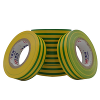 Ruban adhésif électrique en PVC jaune-vert, isolant, imperméable, résistant à l'usure, auto-adhésif pour le marquage et la protection des faisceaux de câbles.