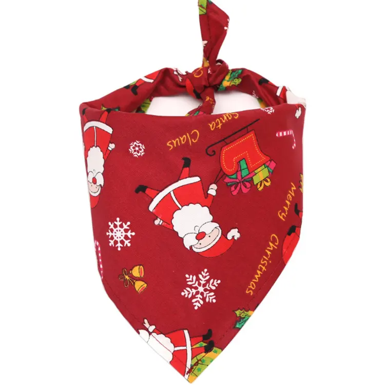 Custom Wholesale Dog Bandana Pet Saliva Towel Triangle Pet Collar promotion Christmas Scarf for Pet Supplies