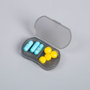 Pastillero portátil de dos compartimentos, caja de almacenamiento de medicamentos a prueba de polvo, sellada, de plástico transparente, para uso diario - Product Image 4