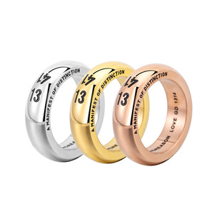 yunnique Trendy Number <b>Titanium</b> Steel Couple <b>Ring</b> 1314 Rose Gold Plated Unisex Fashion Jewelry Gift - Product Image 5
