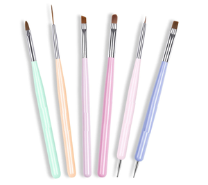 Pinceau à ongles en acrylique avec manche en bois coloré, taille 2, logo personnalisé, poils en nylon, outil de sculpture et de gravure pour manucure, pinceau acrylique - Product Image 4