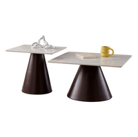 Table basse en marbre tendance et luxueuse - Ensemble rond minimaliste moderne, table élégante et robuste pour le salon