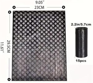 Bolsas para excrementos Huamaohengchun a prueba de fugas con diseño de huellas de pata. Portátiles, fáciles de guardar y de mantener. - Product Image 4