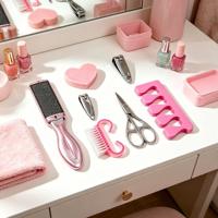 Kit de manucure rose en acier inoxydable, coupe-ongles, brosse à ongles, séparateur d'orteils, ensemble de manucure portable pour la maison et les voyages, coffret cadeau