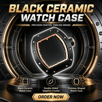 Montre mécanique squelette tonneau en céramique de haute qualité pour homme avec verre saphir, montre-bracelet automatique de luxe élégante pour affaires