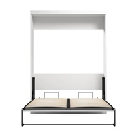 Lit escamotable double queen king escamotable de luxe moderne Cadre en bois pliable avec drap Lits escamotables en bois contemporains au design