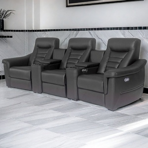 Ensemble de canapés inclinables électriques de style <span class=keywords><strong>asiatique</strong></span> de haute qualité pour salon, en cuir véritable, avec console - Product Image 2