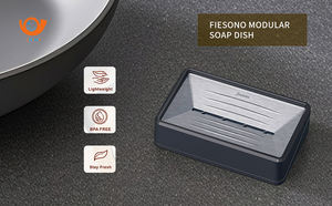 Support de rangement pour distributeur de savon pour <span class=keywords><strong>évier</strong></span> de cuisine et salle de bain, bac en plastique avec auto-drainage et fixation par ventouse, design contemporain - Product Image 3