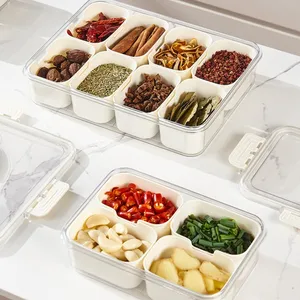 Food Grade Household Kitchen Ingredients Storage Box Frozen Preservation Box Divided Format Seasoning Storage Box