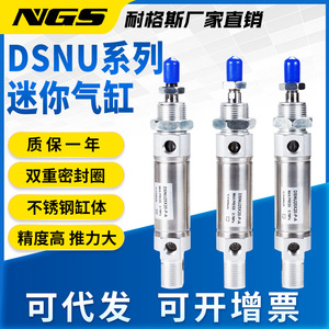 Mini-cylindre Ngs Hardware Dsnu16X25 P A en acier inoxydable avec montage fileté, pression maximale de 0,7 Mpa - Product Image 5