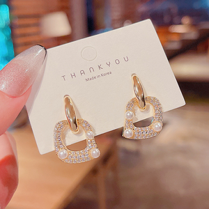 Thiết kế cao cấp cảm giác Mạng Màu Đỏ Stud Bông tai nổ hình học micro-inset kim cương siêu <span class=keywords><strong>Flash</strong></span> Bông tai - Product Image 3