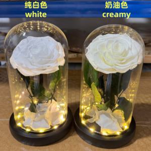 Regali di San Valentino 2025: <span class=keywords><strong>Rose</strong></span> Stabilizzate con Luci in Cupola di Vetro per Regali di Natale - Product Image 2