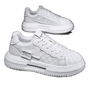 Nuevos Zapatos Blancos para Hombre con Punta Redonda, Aumento de Altura Interior, Zapatos Deportivos Casuales a la Moda, Zapatos de Plataforma Versátiles - Product Image 5