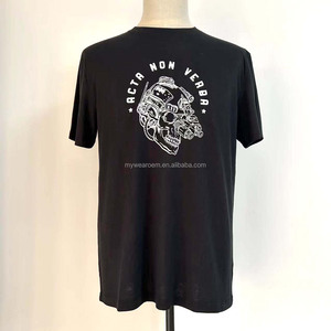 黑色t恤棉男装Coton t恤定制印花设计广州供应商中国制造 - Product Image 5